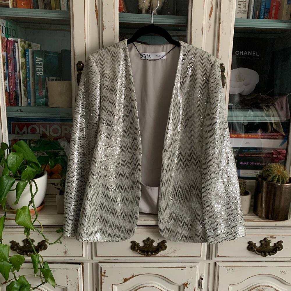 Zara sequin blazer/cape